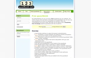 Front page of website.