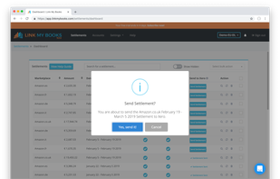 Send a settlement to Xero in 1 click