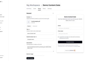 Upload PDFs and create gated content, select fields to capture and more