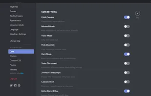 Core BetterDiscord Settings