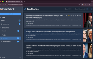Organise your feeds in collections, bookmark items for later review