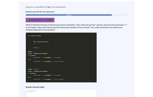 Example of assessment - code writing