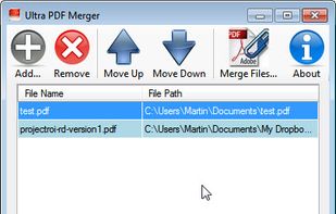 Ultra PDF Merger screenshot 1