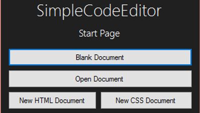 Start Page of Simple Code Editor.