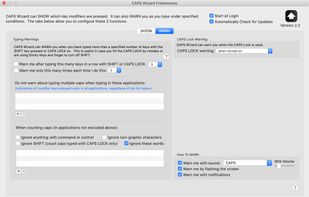 Preferences for warning.