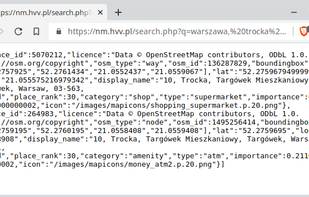 Output of geocoding and reverse geocoding from API query