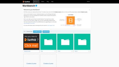 The workbench in Lumo is where all of your presentations are stored and it provides all of your navigation 
