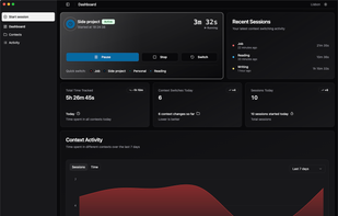 Dashboard with active session