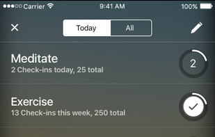 Today for the iPhone:  Habits overview