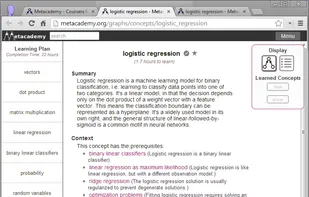 Metacademy screenshot 1