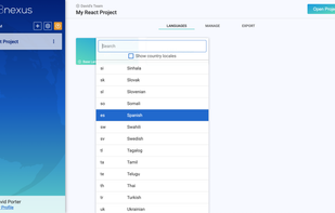 Choose from over 100 languages to make available in your application.