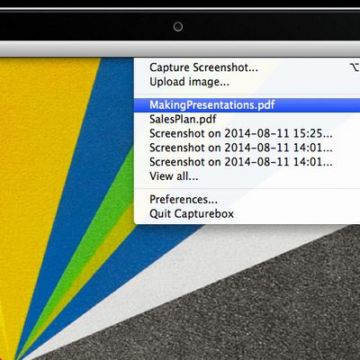 Capturebox is always ready to share your files.