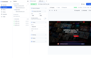 Userfriendly workspace for screenshot previews
