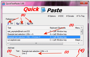 How to add commands eg. keyboard shortcut for quick text paste?