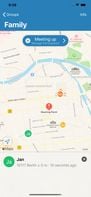 Live location sharing with meeting points