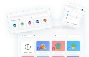 Workspaces:
Organize Social Accounts In Different Workspaces