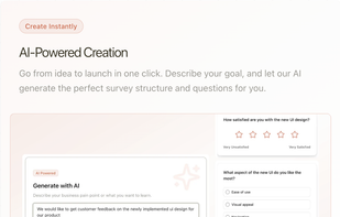 Idea to launch in click with AI powered survey creation