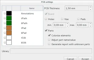 FreeCAD-PCB workbench: open dialog