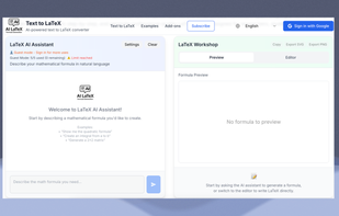 Text to LaTeX screenshot 1