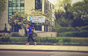 To Coach:
"Hey Joe, I am 5 miles from my place. Ran all the way here."