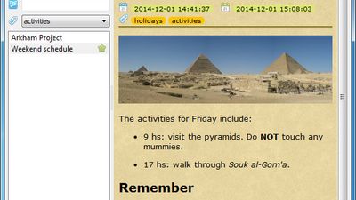 Tagging, favorites and HTML previews.