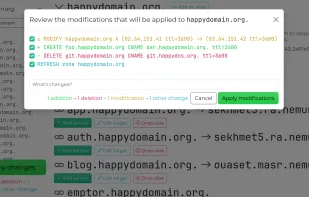 Modifications are not directly propagated: you choose when to apply them in one go. A diff is presented before applying changes, a good way to avoid visible mistakes.