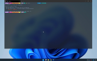 Screenshot of Windows Terminal Quake open over a Windows desktop