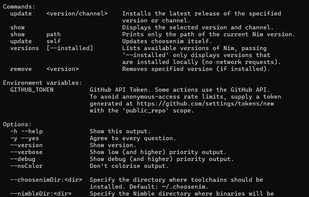 choosenim screenshot 1