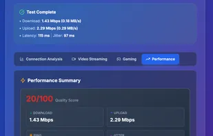 ScanPing provides clear performance insights by combining speed, latency, and stability metrics. Users can quickly identify network issues, optimize their internet connection, and choose the right activities based on real performance data.