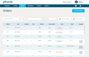 Use our simple dashboard to track all of your "Sendas".