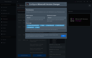 Manage permissions of installed Blueprint extensions