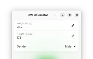 BMI Calculator for Linux screenshot 1