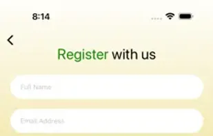 Registration screen