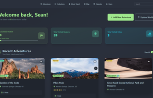 Home dashboard with stats