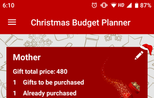Christmas Budget Planner screenshot 2