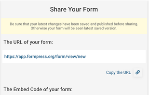 Share forms using various options