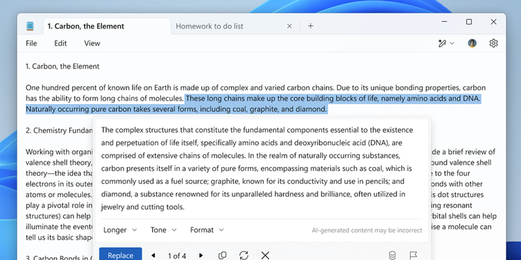Microsoft is adding AI text editing in Notepad and generative AI tools in Paint image