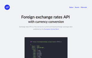 exchangeratesapi.io screenshot 1