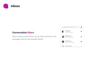 Show unread conversations, or search through the messages with full-text search.