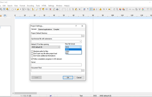 Main Window - Project Settings