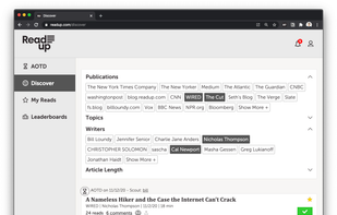 Discover the best articles on the web by publisher, author, ...