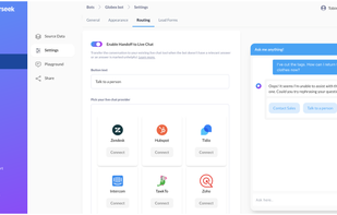Human handoff to existing live chat tool