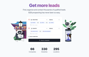 Find, organize and contact thousands of qualified leads. B2B prospecting has never been so easy.