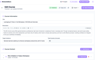 Course structure / editing