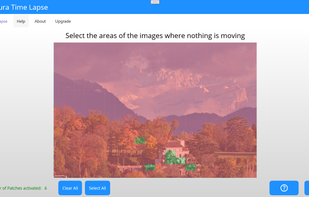 Futura Time Lapse finds the parts of the image you should use to stabilize the time lapse but you can override the proposal if you want.