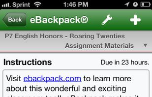 eBackpack screenshot 2