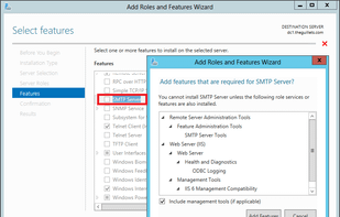 Microsoft SMTP Server screenshot 1