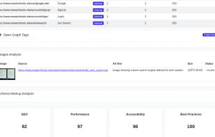 Seo Analyzer Pro UI Showing Right Page Sidebar for page by page navigation
