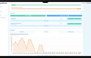 Example of a low-code application dashboard with reporting