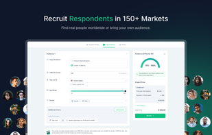 Find real consumer panels worldwide or invite your own audience with simple links and targeting.
